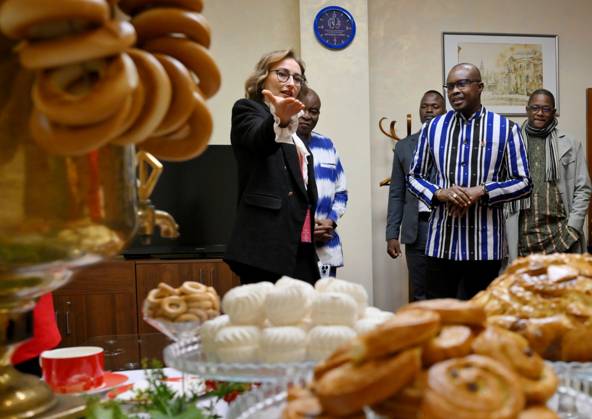 Prime Minister of Burkina Faso Rimtalba Jean Emmanuel Ouedraogo arrives in Moscow 9274118 26.10.2026 Prime Minister of Burkina Faso Rimtalba Jean Emmanuel Ouedraogo, second right, arrives in Moscow for the 3rd Russia-Africa Summit and Forum. Yuri Kochetkov Sputnik Crediting the source in the following order photographer s name Russia-Africa Summit and Economic and Humanitarian forum host ÑÄhoto agency is mandatory when using the photo Moscow Russia  Copyright: xYurixKochetkovx