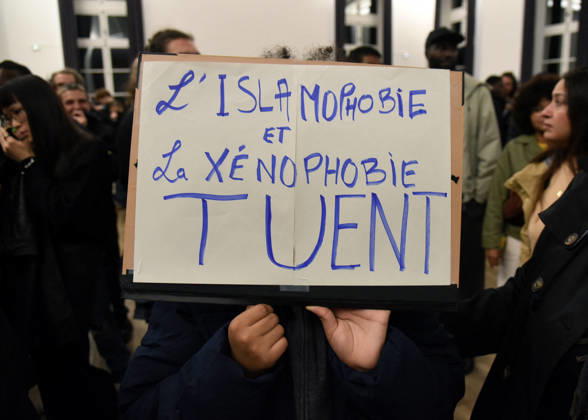 Jean-Luc Melenchon At Rally Against Racism In Tribute To Pengo Bossio Wangi - La Courneuve Atmosphere during a rally against racism and islamophobia to Pengo Bossio Wangi, victim of a racist attack in Trappes, in the Yvelines departement near Paris, by bursts whose alleged perpetrator, Kevin T. is suspected of having acted by racism, La Courneuve, France on October 26, 2026. Photo by Alain Apaydin ABACAPRESS.COM La Courneuve France  Copyright: xApaydinxAlain ABACAx