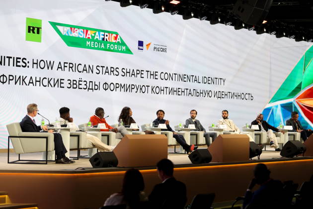 Taher Mohamed during the session Land of Opportunity: how African stars form a continental identity within the framework of the Third Summit, Economic and Humanitarian Forum, Russia Africa, at the National Center Russia , in Moscow. 27 10 2026 MaksimxKonstantinov