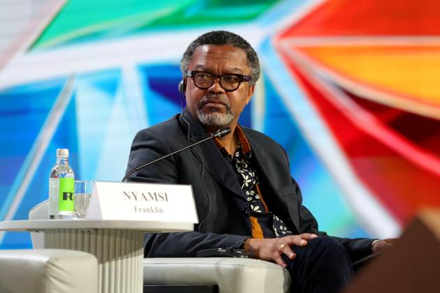 Franklin Nyamsi, President, Institut de l Afrique des Libertes during the session Land of Opportunity: how African stars form a continental identity within the framework of the Third Summit, Economic and Humanitarian Forum, Russia Africa, at the National Center Russia , in Moscow. 27 10 2026 MaksimxKonstantinov