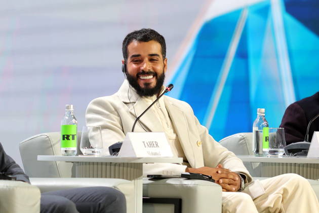 Taher Mohamed during the session Land of Opportunity: how African stars form a continental identity within the framework of the Third Summit, Economic and Humanitarian Forum, Russia Africa, at the National Center Russia , in Moscow. 27 10 2026 MaksimxKonstantinov