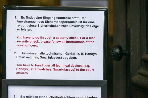 CNTV COURT Entry Checks Notices Multilingual Cell Phone Drop-Off Sign at the site of the collision with the Nord Stream pipeline in the Baltic Sea during the trial High Security Measures October 27, 2026 Hamburg Sievekingsplatz 2 Day of the hearing High security measures are in place at the Hamburg Regional Court Criminal Justice BuildingHamburg, Germany