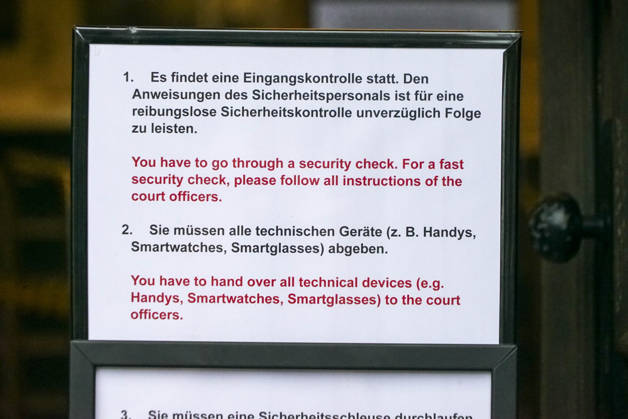 CNTV COURT Entry Checks Cell Phone Drop-Off Instructions Multilingual Sign at the Site of the Nord Stream Pipeline in the Baltic Sea During the Trial Strict Security Measures October 27, 2026 Hamburg, Sievekingsplatz 2, Day of the Hearing Strict security measures are in place at the Hamburg Regional Court, Criminal Justice BuildingHamburg, Germany