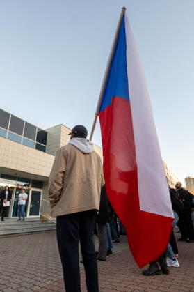 Student gathering in support of public service media, October 27, 2026, Pardubice. The event was organized by students of the University of Pardubice. (CTKxPhoto JosefxVostarek) CTKPhotoP2026102706082  CTKPhotoP2026102706082