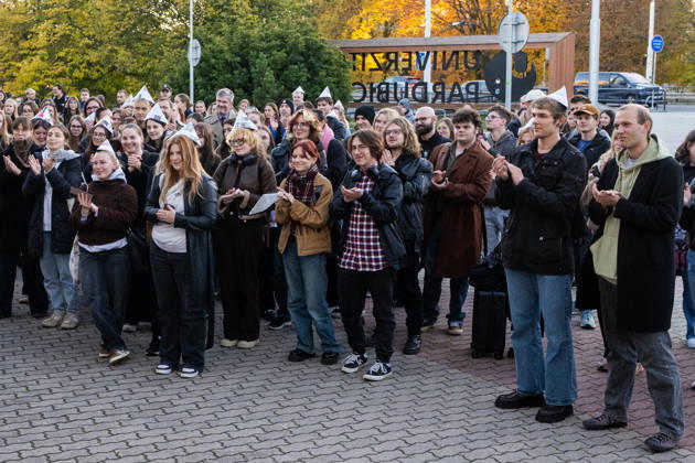 Student gathering in support of public service media, October 27, 2026, Pardubice. The event was organized by students of the University of Pardubice. (CTKxPhoto JosefxVostarek) CTKPhotoP2026102706087  CTKPhotoP2026102706087