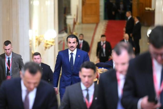 President Vladimir Putin meets with Emir of Qatar Tamim bin Hamad Al Thani 9274822 27.10.2026 Emir of the State of Qatar Sheikh Tamim bin Hamad Al Thani is seen upon arriving at the Kremlin for a meeting with Russian President Vladimir Putin. Alexandr Kryazhev Sputnik Crediting the source in the following order photographer s name 8th GECF summit host photo agency is mandatory when using the photo Moscow Russia  Copyright: xAlexandrxKryazhevx