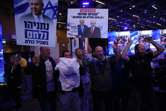 Israel closes polling stations as vote counting begins in general election JERUSALEM - OCTOBER 27: Members of Israel s Likud Party, led by Prime Minister Benjamin Netanyahu, gather at the party headquarters in Jerusalem on October 27, 2026. Saeed Qaq Anadolu Jerusalem Israel. Editorial use only. Please get in touch for any other usage.  Copyright: x2026xAnadoluxSaeedxQaqx