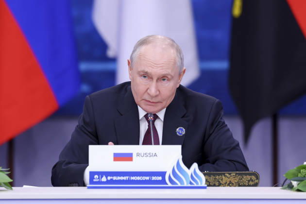 October 27, 2026, Moscow, Russian Federation: Russian President Vladimir Putin, listens during a plenary session of the 8th summit of the Gas Exporting Countries Forum, October 27, 2026 in Moscow, Russia. Moscow Russian Federation - ZUMAp138 20261027_zaa_p138_014 Copyright: xKirillxKazachkov RoscongressxFoux