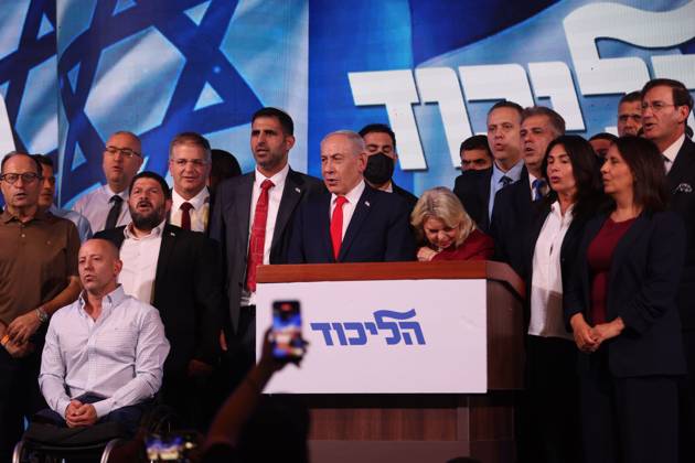 October 28, 2026, West Jerusalem, Israel: WEST JERUSALEM, OCTOBER 28, 2026: Israeli Prime Minister and Likud party leader Benjamin Netanyahu addresses supporters at the partyÃ¢â‚¬â ¢s election headquarters in West Jerusalem following the release of exit polls and preliminary results from IsraelÃ¢â‚¬â ¢s parliamentary elections held on October 27. West Jerusalem Israel  - ZUMAq101 20261028_zna_q101_012 Copyright: xSaeedxQaqx