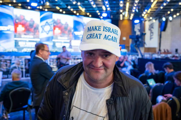 Israel, Jerusalem, October 27–28, 2026: Scenes from the election rally of the Likud Party led by incumbent Prime Minister Benjamin Netanyahu. There was a long wait for Bibi to appear; he didn’t take the stage until around 3:15 a.m. Baseball caps bearing the slogan Make Israel Great Again were handed out at the event.