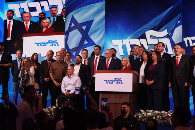 October 28, 2026, West Jerusalem, Israel: WEST JERUSALEM, OCTOBER 28, 2026: Israeli Prime Minister and Likud party leader Benjamin Netanyahu addresses supporters at the party™s election headquarters in West Jerusalem following the release of exit polls and preliminary results from Israel™s parliamentary elections held on October 27. West Jerusalem Israel - ZUMAq101 20261028_zna_q101_019 Copyright: xSaeedxQaqx