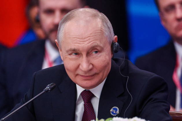 RUSSIA, MOSCOW - OCTOBER 27, 2026: President of Russia Vladimir Putin attends a plenary session of the 8th Summit of the Gas Exporting Countries Forum (GECF) at Moscow s World Trade Centre. Sergei Bulkin TASS  100070882