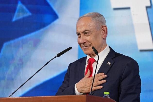 General election in Israel Israeli Prime Minister and Likud party leader Benjamin Netanyahu thanks supporters following the release of exit poll results for Israel s general election in Jerusalem on Oct. 28, 2026.  A14AA0005631975P