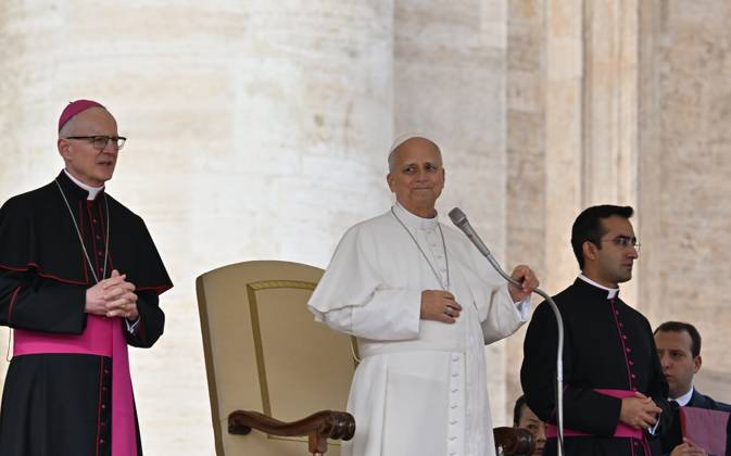 ITALY-WEEKLY-AUDIENCE-2026 10 28 Italy, Rome, Vatican City, October 28, 2026: Pope Leo XIV during his weekly general audience in St Peter s Square at the Vatican. Photo: Copyright Alessia Giuliani Catholipressphoto EDITORIAL USE ONLY - NO BOOKS Copyright: xx