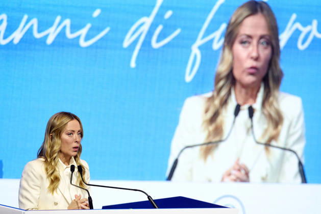 IPA90275022 - Rome, Italy October 28, 2026 Prime Minister Giorgia Meloni attends the conference marking the 80th anniversary of Confartigianato Imprese at the Auditorium Conciliazione in Rome  Copyright: xmarcoxiacobuccix xmarcoxiacobuccix IPA90275022
