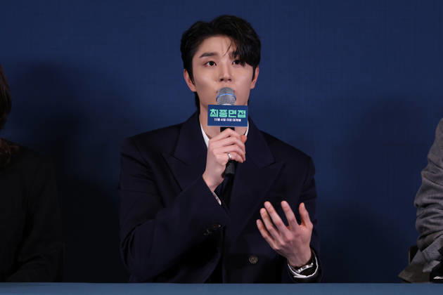 Seoul press screening for the movie Final Interview South Korean actor Kim Jae-won speaks during a press preview for the movie Final Interview in Seoul, South Korea, on October 28, 2026. Seoul South Korea  Copyright: xMatrixxImagesx xJungxUi-Chelx