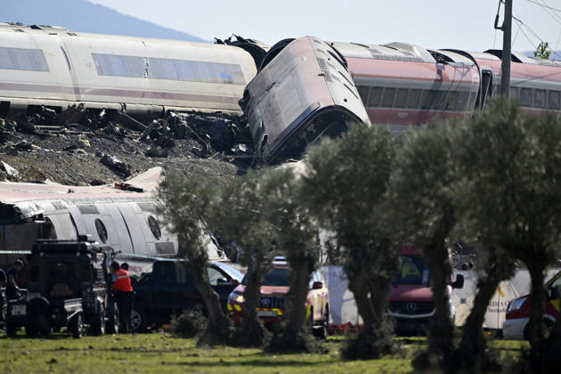 At least 64 dead, 80 injured in high-speed&nbsp;train&nbsp;crash in central&nbsp;Spain TOLEDO, SPAIN - OCTOBER 28: Emergency teams work at the scene of a collision involving two high-speed trains near Urda station in Toledo province, Spain, on October 28, 2026. The death toll has risen to 64, according to Spanish media reports. Preliminary information suggests that a Renfe AVE train struck the rear of a stationary Iryo train, causing two carriages to derail and fall down an embankment. Emergency crews continue rescue and response operations as authorities investigate the cause of the collision. Burak Akbulut Anadolu Toledo Spain. Editorial use only. Please get in touch for any other usage.  Copyright: x2026xAnadoluxBurakxAkbulutx