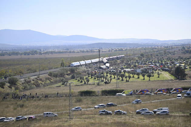At least 64 dead, 80 injured in high-speed&nbsp;train&nbsp;crash in central&nbsp;Spain TOLEDO, SPAIN - OCTOBER 28: Emergency teams work at the scene of a collision involving two high-speed trains near Urda station in Toledo province, Spain, on October 28, 2026. The death toll has risen to 64, according to Spanish media reports. Preliminary information suggests that a Renfe AVE train struck the rear of a stationary Iryo train, causing two carriages to derail and fall down an embankment. Emergency crews continue rescue and response operations as authorities investigate the cause of the collision. Burak Akbulut Anadolu Toledo Spain. Editorial use only. Please get in touch for any other usage.  Copyright: x2026xAnadoluxBurakxAkbulutx