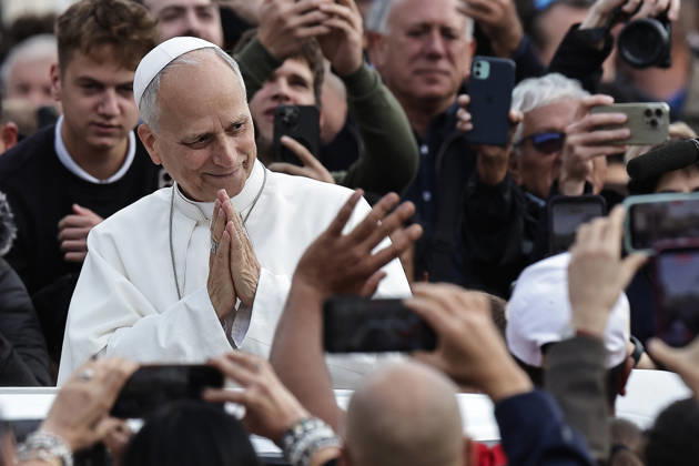 October 28, 2026. Vatican City - POPE LEO XIV during his weekly General audience in St. Peter s Square at the Vatican. EvandroInetti_via ZUMA Wire Vatican City State  - ZUMAi15_ 20261028_zaf_i15_039 Copyright: xEvandroxInettix