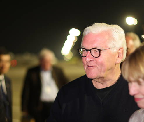 Federal President and Military in China, October 28, 2026, China, Beijing, Presidential Air Service, Departure of Federal President Frank Walter Steinmeier and Elke Buedenbender for China on a flight from Hefei to Beijing; upon arrival, they were received by the Chinese military and an honor guard representing all branches of the armed forces at the Presidential Air Service aircraft, Beijing, Beijing, China