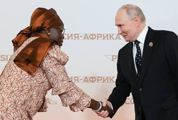 President Vladimir Putin officially greets heads of delegation at Russia-Africa Summit 9276221 28.10.2026 President Vladimir Putin at an official greeting ceremony for heads of delegation at the 3rd Russia-Africa Summit. Left: Vice President of Benin Mariam Chabi Talata. Alexandr Kryazhev Sputnik Crediting the source in the following order photographer s name Russia-Africa Summit and Economic and Humanitarian forum host ÑÄhoto agency is mandatory when using the photo Moscow Russia  Copyright: xAlexandrxKryazhevx