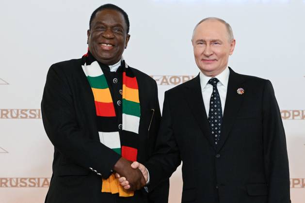 President Vladimir Putin officially greets heads of delegation at Russia-Africa Summit 9276229 28.10.2026 President Vladimir Putin during an official greeting ceremony for heads of delegation at the 3rd Russia-Africa Summit. Left: President of Zimbabwe Emmerson Mnangagwa. Alexandr Kryazhev Sputnik Crediting the source in the following order photographer s name Russia-Africa Summit and Economic and Humanitarian forum host ÑÄhoto agency is mandatory when using the photo Moscow Russia  Copyright: xAlexandrxKryazhevx