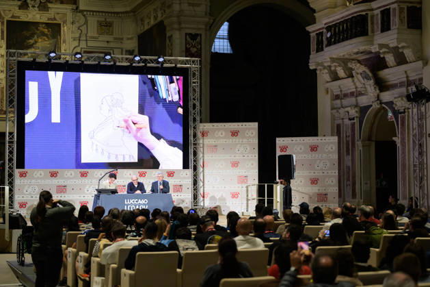 October 28, 2026, Lucca, Lucca, Italy: Alessandro Barbero, alongside co-authors Davide Savelli and Iris Biasio, presents Garribaldi. The British Tour, his first comic book published by Rizzoli Lizard, at the 60th edition of Lucca Comics & Games, Lucca, October 28, 2026. Lucca Italy - ZUMAa289 20261028_zia_a289_284 Copyright: xStefanoxDallexLuchex xAgfx