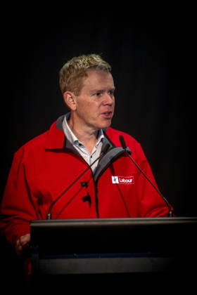 NZ ELECTION, Chris Hipkins, Leader of the Labour Party, speaks in Auckland, New Zealand, Thursday, October 29, 2026. New Zealanders have begun voting for their next government ahead of polling day on November 7. ( AUCKLAND New Zealand  Copyright: xChrisxMcKeenx 20261029127073768869