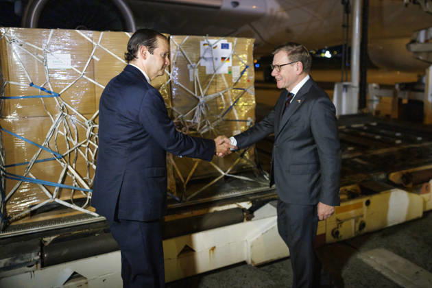 Johann Wadephul (CDU), Federal Minister of Foreign Affairs, visits Panama. Pictured here is the handover of relief supplies following the earthquake on October 9, 2026, to the Minister of Foreign Affairs of the Republic of Panama, Javier Martinez Acha Vasques, at Tocumen Airport in Panama City on October 28, 2026. Photographed on behalf of the Federal Foreign Office, Panama City, Panama Copyright: xThomasxImox