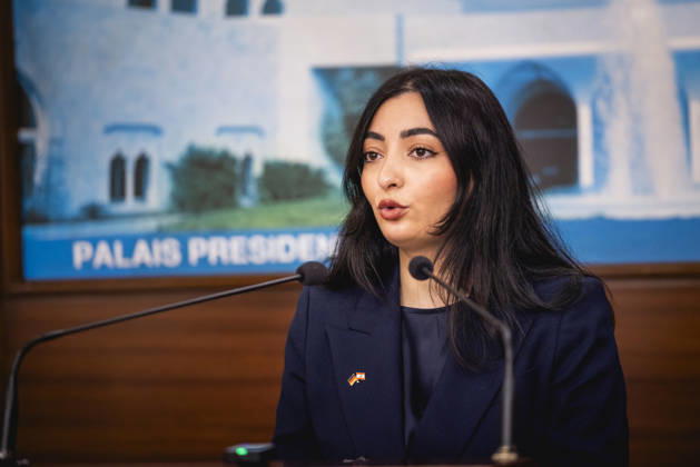 Reem Alabali Radovan (SPD), Federal Minister for Economic Cooperation and Development, speaks to the media in Beirut, October 29, 2026. Photographed on behalf of the Federal Ministry for Economic Cooperation and Development, Beirut, Lebanon Copyright: xJulianexSonntagx
