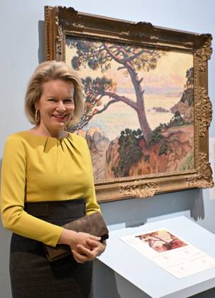 The Queen Visits La Boverie LIEGE, BELGIUM - OCTOBER 29 : Queen Mathilde visits the exhibition Impressionism: A Belgian Story at La Boverie in Liège. Through some 150 works, this exhibition highlights Belgian Impressionism, its ties to the great French masters, and the way Belgian artists revolutionized the depiction of reality through their use of light and color. Among other works, the Queen views pieces by Franz Courtens, Anna Boch, and Théo Van Rysselberghethree key figures of Belgian Impressionism. .on October 29, 2026 in Liege, Belgium, 29 10 2026 Liege Belgium  Copyright: xBertxVanxDenxBrouckex