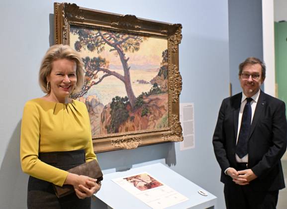 The Queen Visits La Boverie LIEGE, BELGIUM - OCTOBER 29 : Queen Mathilde visits the exhibition Impressionism: A Belgian Story at La Boverie in Liège. Through some 150 works, this exhibition highlights Belgian Impressionism, its ties to the great French masters, and the way Belgian artists revolutionized the depiction of reality through their use of light and color. Among other works, the Queen views pieces by Franz Courtens, Anna Boch, and Théo Van Rysselberghethree key figures of Belgian Impressionism. .on October 29, 2026 in Liege, Belgium, 29 10 2026 Liege Belgium  Copyright: xBertxVanxDenxBrouckex