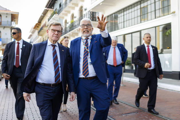 Johann Wadephul (CDU), Federal Minister of Foreign Affairs, visits Panama. Pictured here during a joint walk through the historic district of Panama City, October 29, 2026. Photographed on behalf of the Federal Foreign Office, Panama City, Panama. Copyright: xThomasxImox
