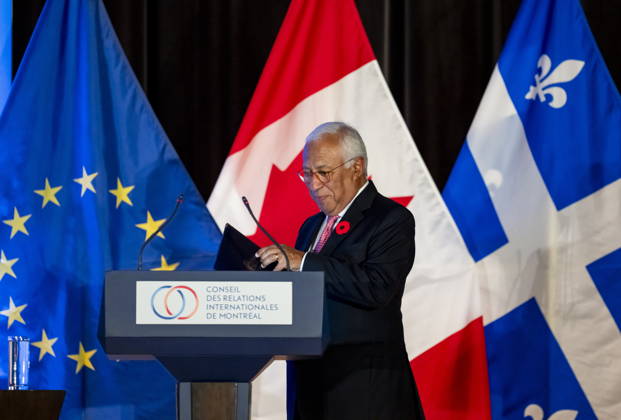 October 29, 2026, Montreal, Pq, CANADA: President of the European Council, Antonio Costa, gives remarks at a luncheon ahead of the Canada-EU Summit, in Montreal, on Thursday, Oct. 29, 2026. Montreal CANADA - ZUMAc35_ 20261029_zaf_c35_130 Copyright: xChristopherxKatsarovx