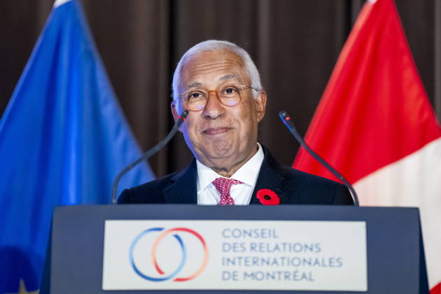October 29, 2026, Montreal, Pq, CANADA: President of the European Council, Antonio Costa, gives remarks at a luncheon ahead of the Canada-EU Summit, in Montreal, on Thursday, Oct. 29, 2026. Montreal CANADA - ZUMAc35_ 20261029_zaf_c35_133 Copyright: xChristopherxKatsarovx