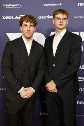 The comedy duo Luis Lindemann and Valentin Bölsing (Luis Valentin), founders of the fashion brand Pavalo, at the 2025 VideoDays Festival Awards ceremony at the E Werk in Cologne, October 29, 2026, North Rhine-Westphalia, Germany Copyright: xChristophxHardtx