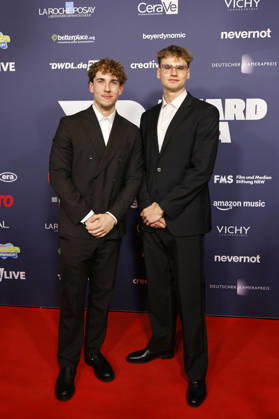 The comedy duo Luis Lindemann and Valentin Bölsing (Luis Valentin), founders of the fashion brand Pavalo, at the 2025 VideoDays Festival Awards ceremony at the E Werk in Cologne, October 29, 2026, North Rhine-Westphalia, Germany Copyright: xChristophxHardtx