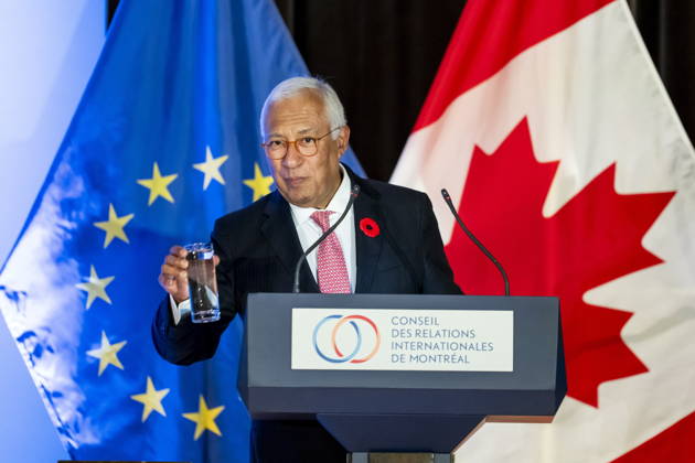 October 29, 2026, Montreal, Pq, CANADA: President of the European Council, Antonio Costa, gives remarks at a luncheon ahead of the Canada-EU Summit, in Montreal, on Thursday, Oct. 29, 2026. Montreal CANADA - ZUMAc35_ 20261029_zaf_c35_147 Copyright: xChristopherxKatsarovx