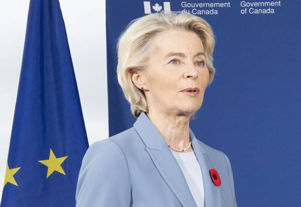 October 30, 2026, Montreal, Pq, CANADA: President Ursula von der Leyen speaks as she participates in a trilateral meeting at the EU-Canada summit in Montreal on Friday, Oct. 30, 2026. Montreal CANADA  - ZUMAc35_ 20261030_zaf_c35_018 Copyright: xChristinnexMuschix