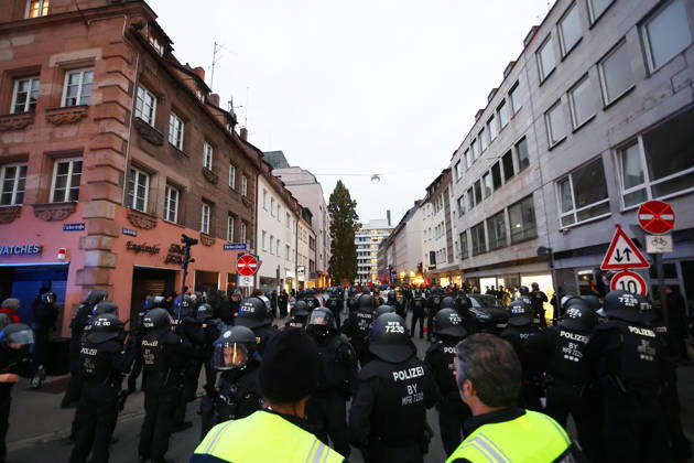 Generation Z nationwide demonstration Members of the Generation Z movement clash with the police during a nationwide demonstration at the White Tower (Weisser Turm) in Nuremberg, Germany. Thousands of young protesters took to the streets across 23 German cities to demand more political influence, better education, decisive climate action, and affordable living, while protesting against budget cuts and military conscription. October 31th, 2026 Photo by Davide Elias Copyright: xDavidexEliasx