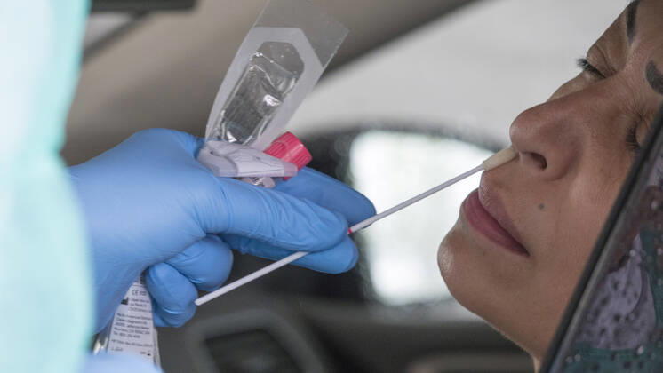 Coronavirus in Frankreich, Teststation in Lyon