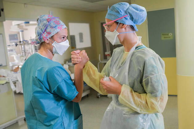 Coronavirus in Frankreich, Fotostory 36 h im Sainte Camille Hospital
