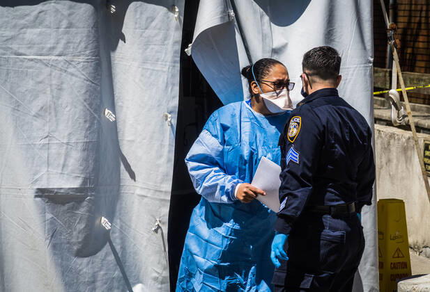 Coronavirus in den USA, Teststation in der Bronx
