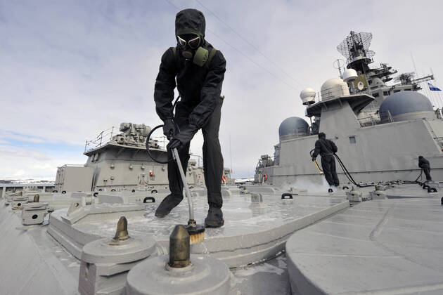 Coronavirus in Russland, Eindrücke von einem Kriegsschiff der Marine in Seweromorsk