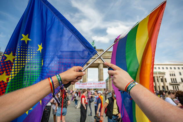 CSD in Berlin, parade to the Brandenburg Gate