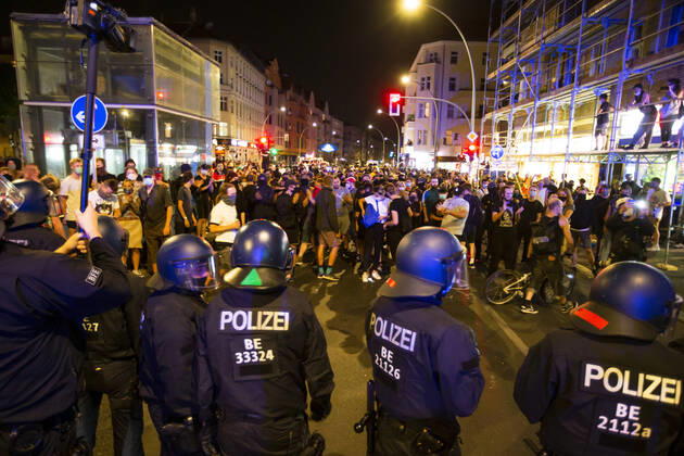 Berlin, protests against the eviction of the Kiezkneipe Syndicate in the Neukölln district