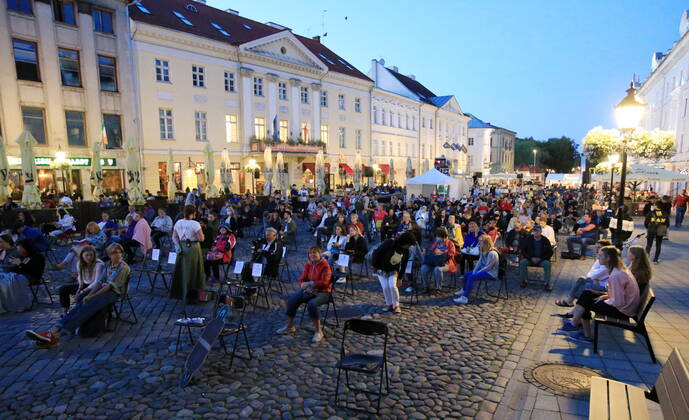 Estonia, Tartuff Film Festival in the old town of Tartu