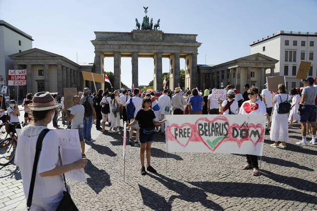 Berlin, protests against controversial election in Belarus