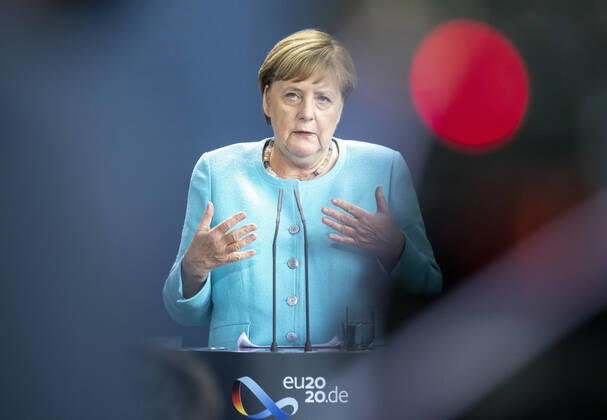 Berlin, Angela Merkel Press conference after EU summit on Belarus