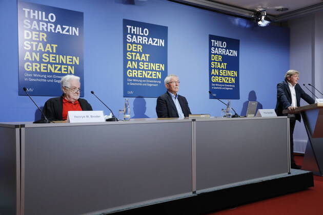 Berlin, Thilo Sarrazin presents his new book Der Staat an seinen Grenzen